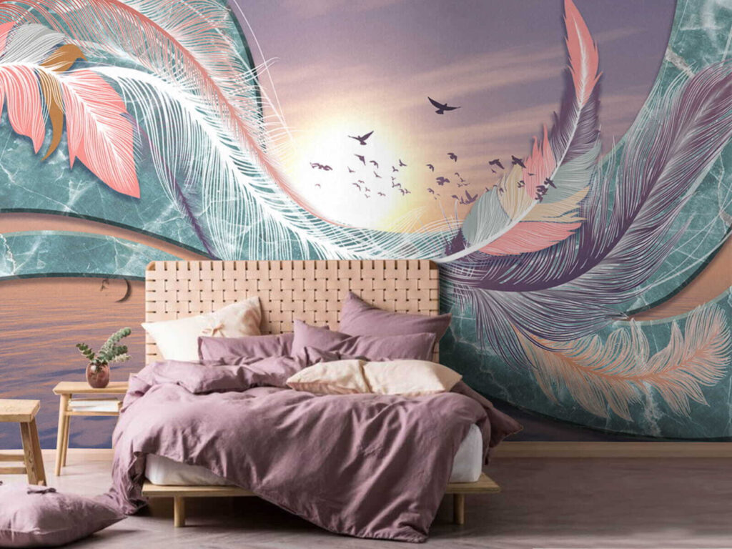 Veren waaieren boven avondwater — interieur 2