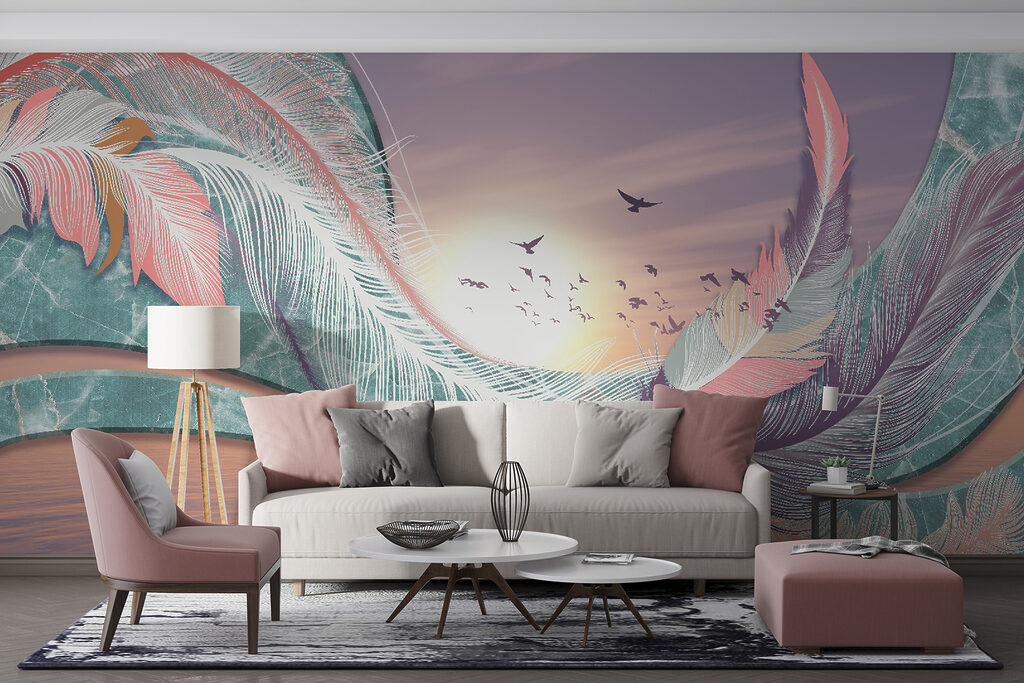 Veren waaieren boven avondwater — interieur 3