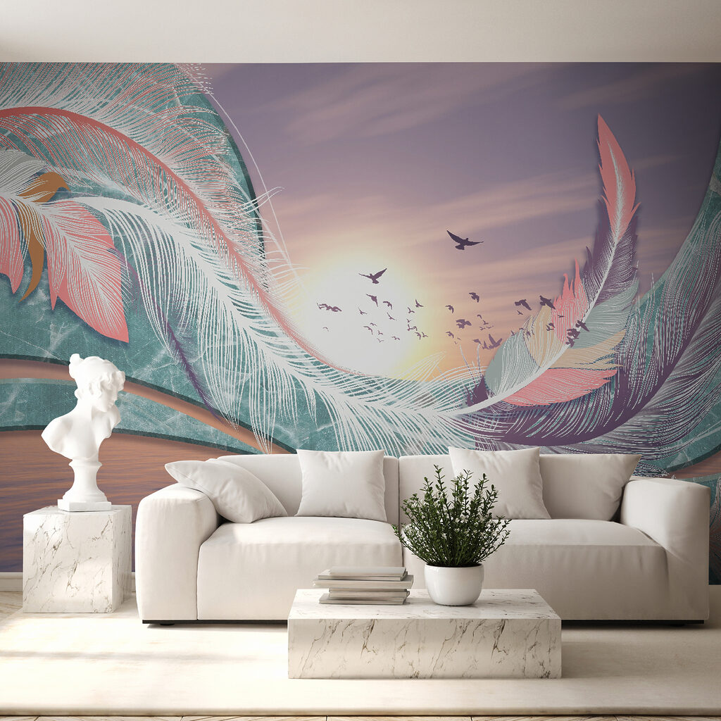 Veren waaieren boven avondwater — interieur 4