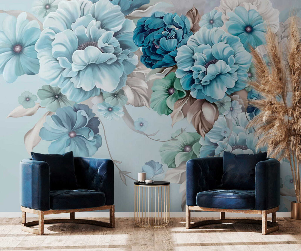 Volle bloemen langs hoeken — interieur 8
