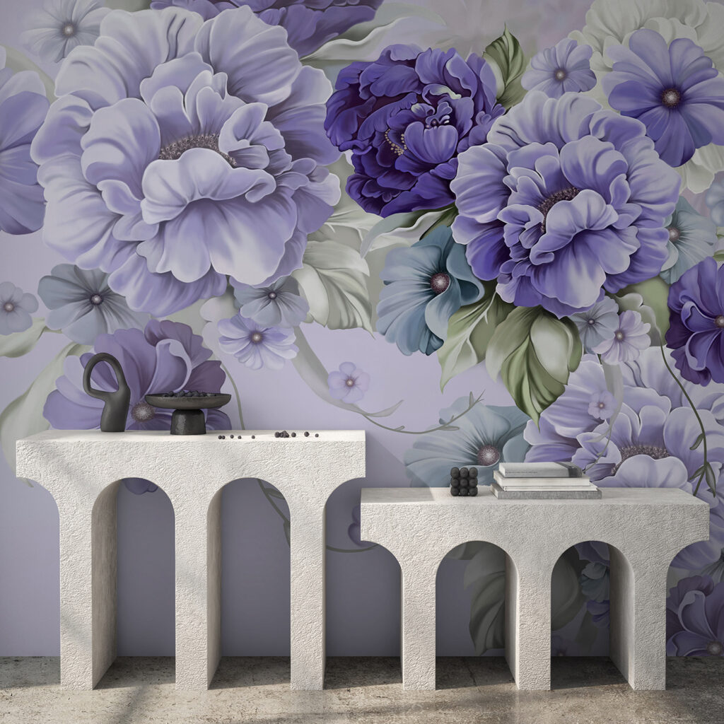 Volle bloemen langs hoeken — interieur 1