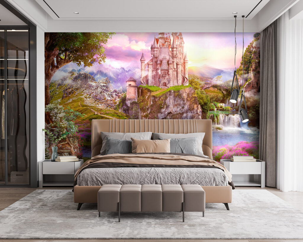 Sprookjeskasteel boven een waterval — interieur 1