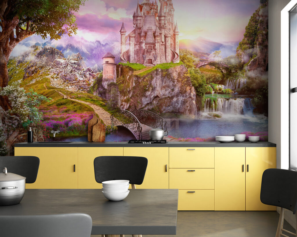 Sprookjeskasteel boven een waterval — interieur 5