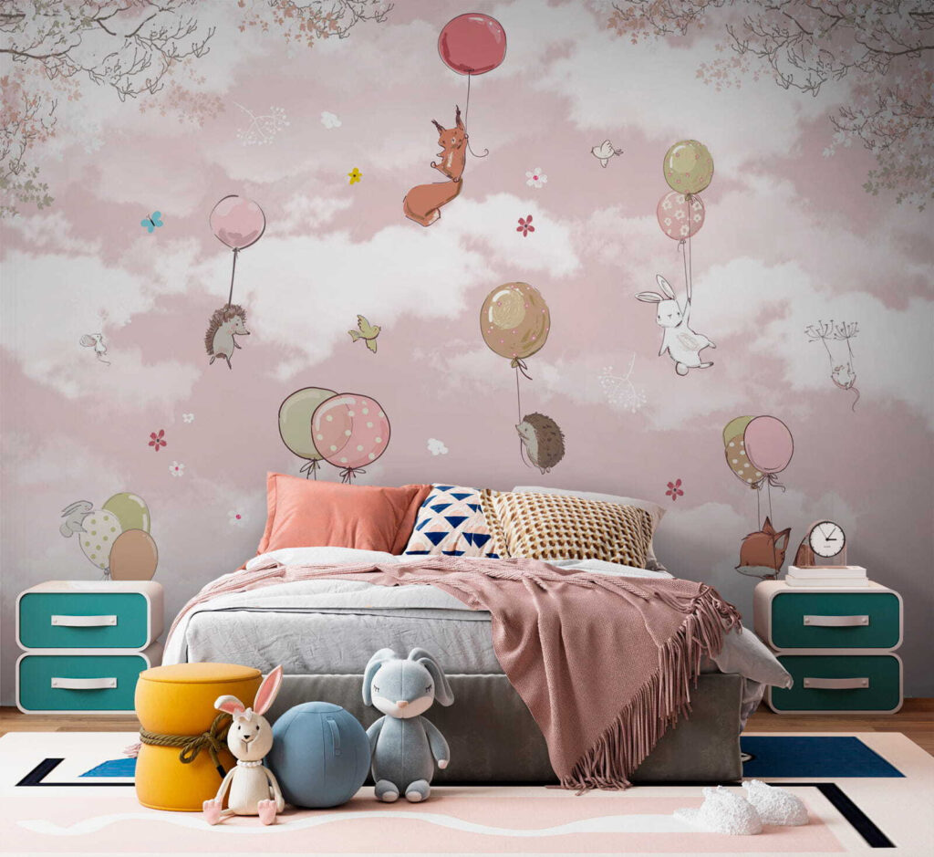 Bosdieren zweven aan ballonnen — interieur 2