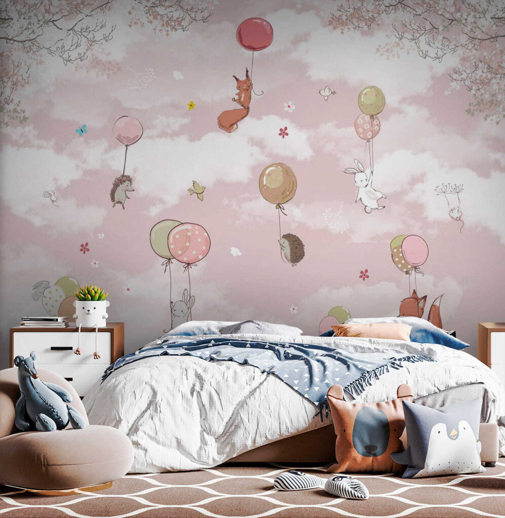 Bosdieren zweven aan ballonnen — interieur 3