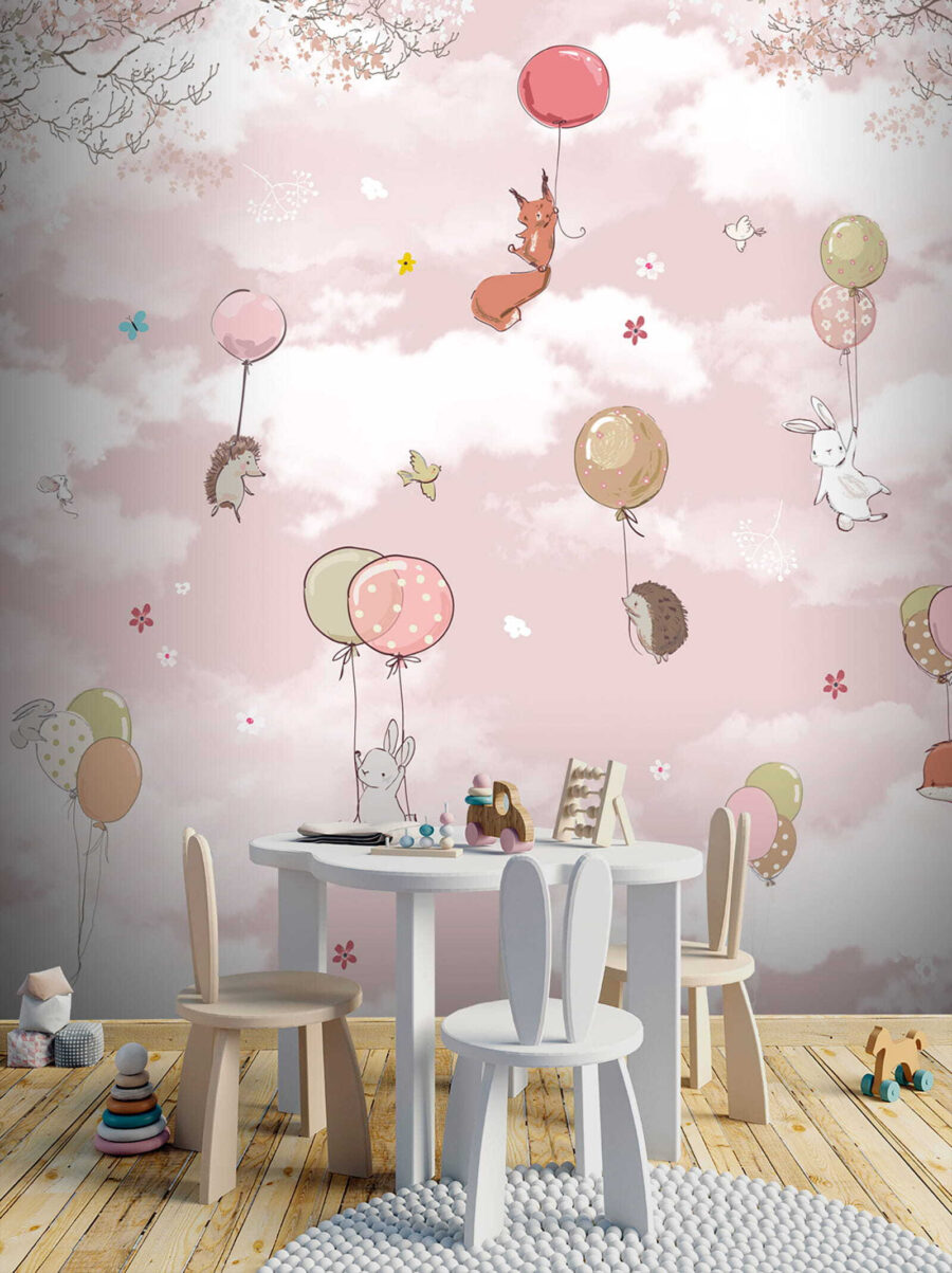 Bosdieren zweven aan ballonnen — interieur 5