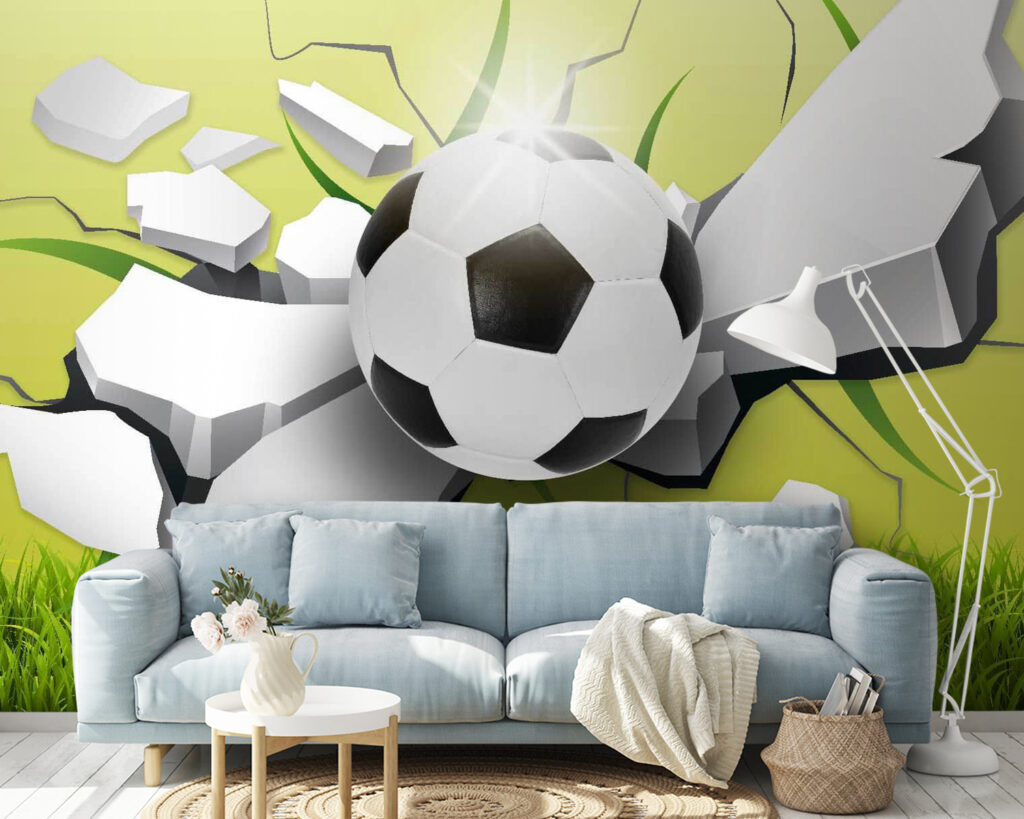 Voetbal breekt door muur — interieur 2