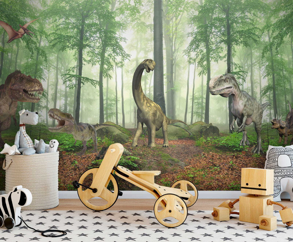 Dinosaurussen in zonnig bos — interieur 6