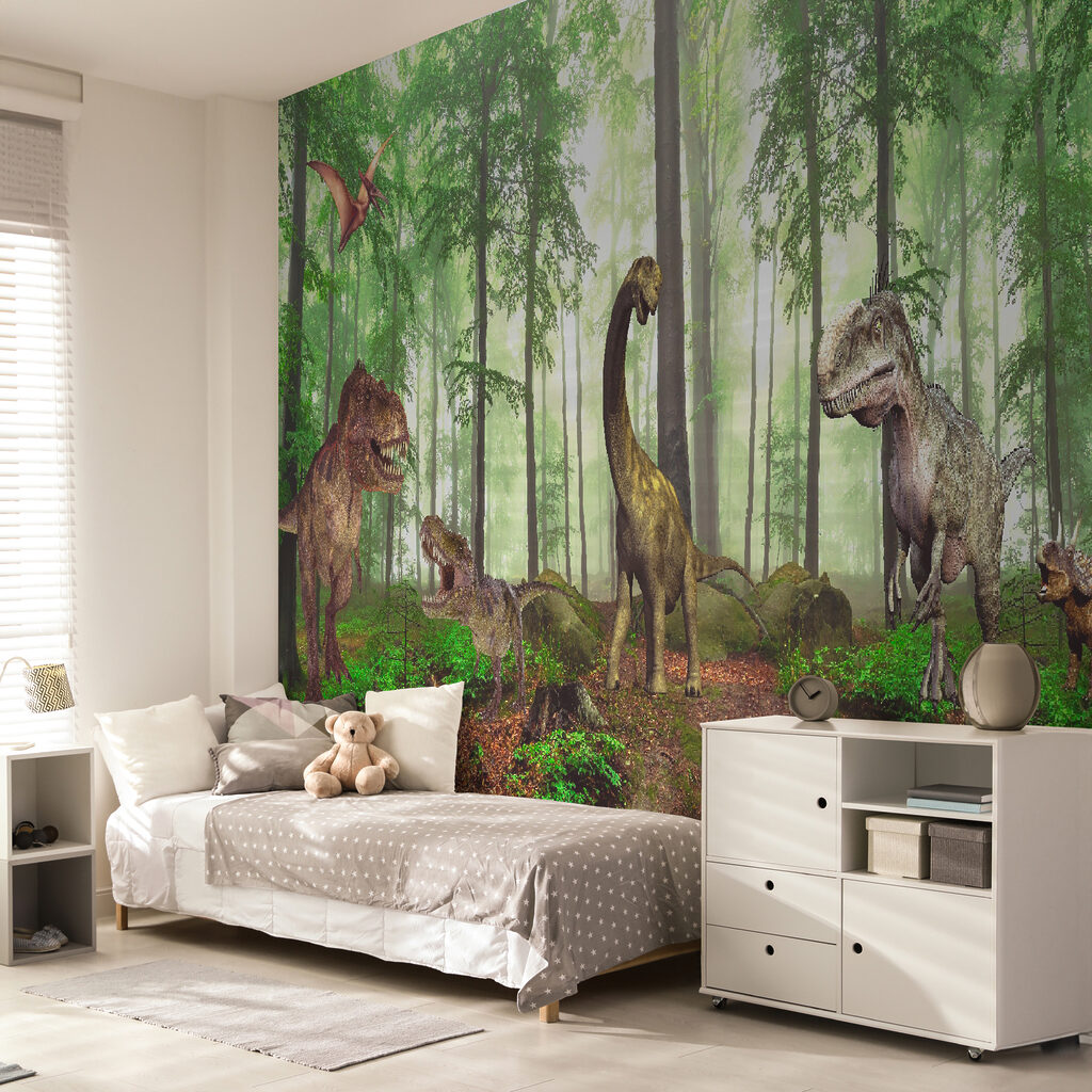 Dinosaurussen in zonnig bos — interieur 11