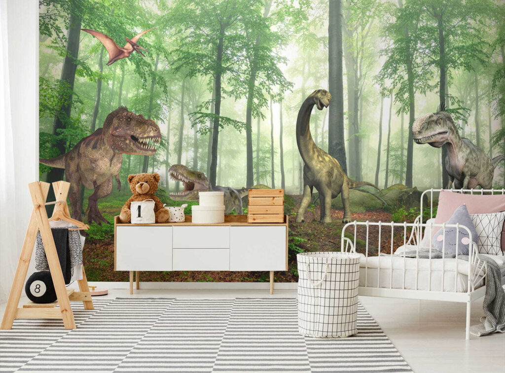 Dinosaurussen in zonnig bos — interieur 7