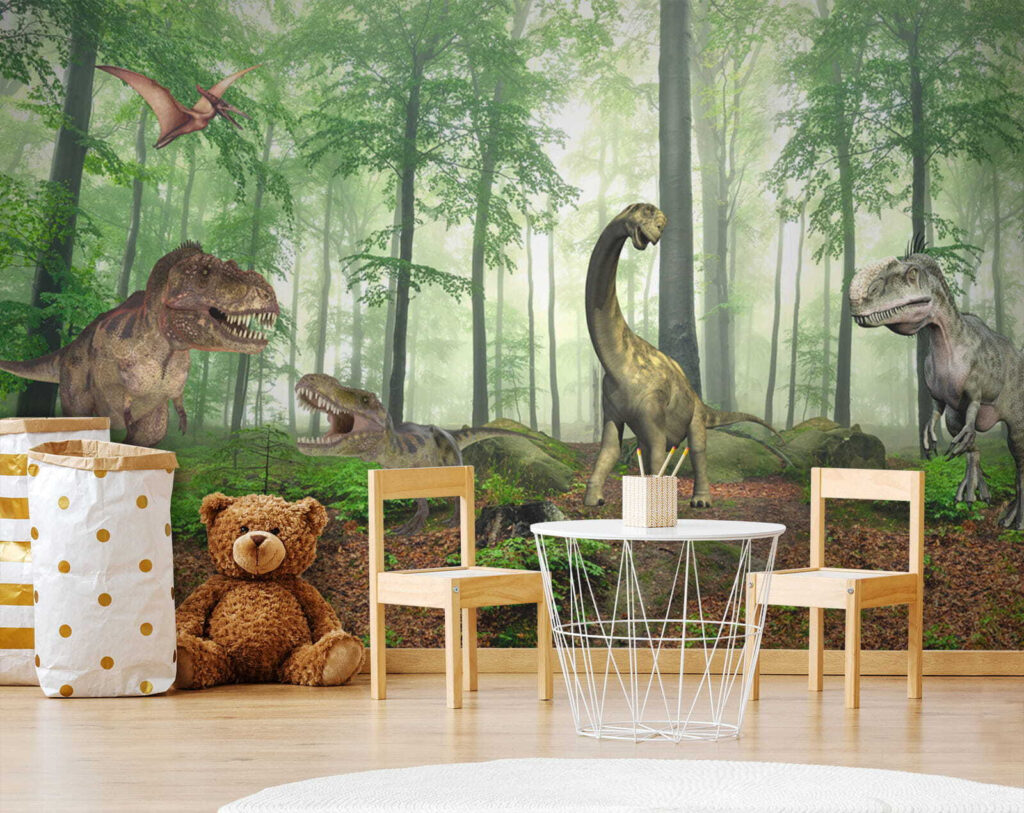 Dinosaurussen in zonnig bos — interieur 8