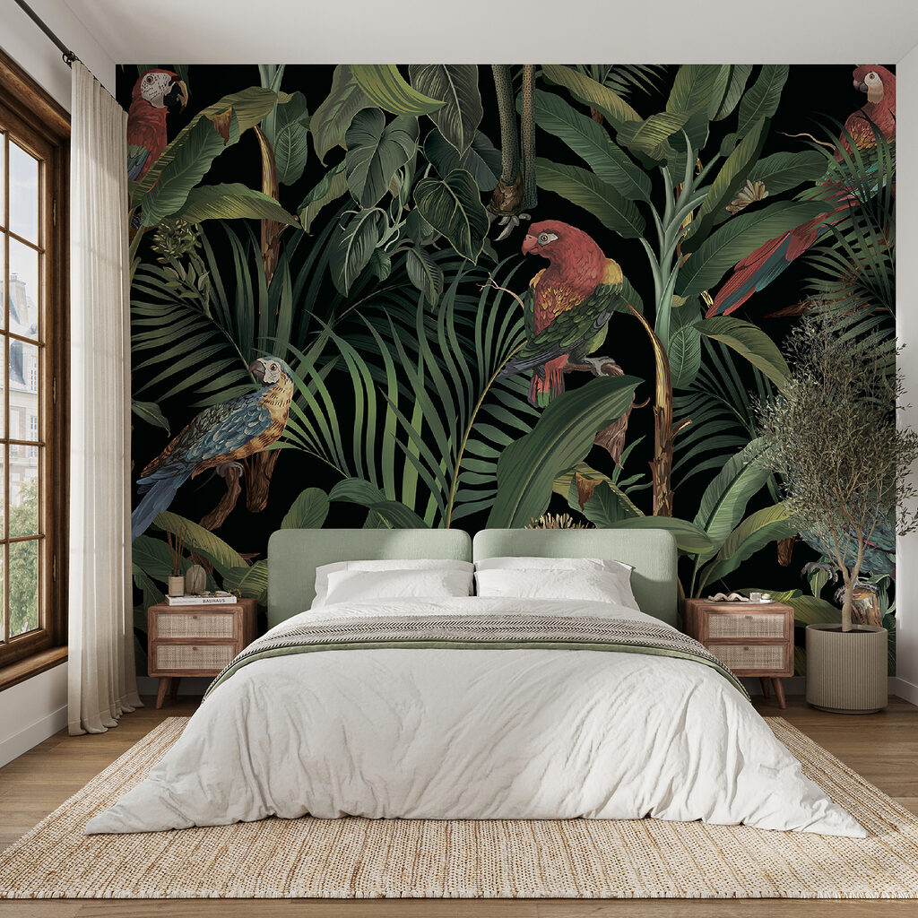 Papegaaien op donkere jungletakken — interieur 2