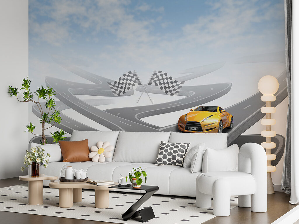Racebanen kronkelen door lucht — interieur 5