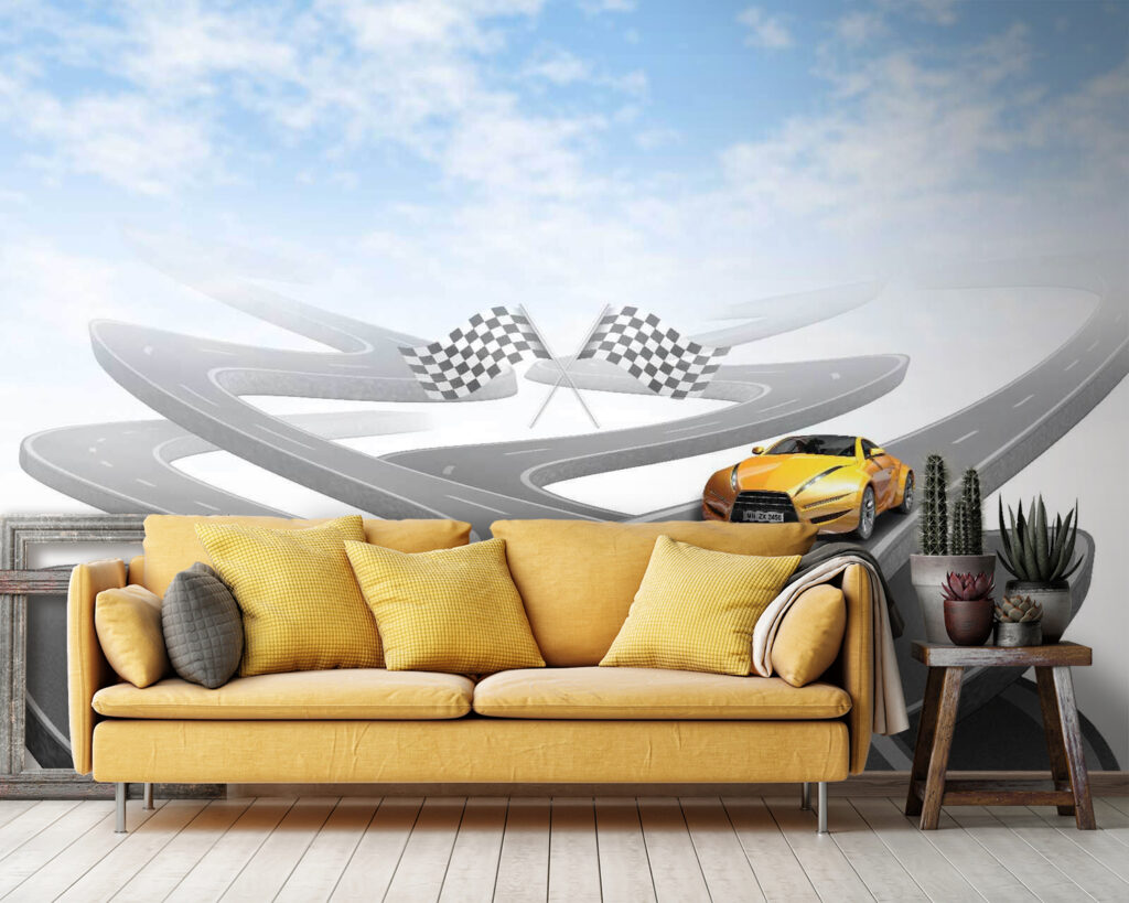 Racebanen kronkelen door lucht — interieur 1