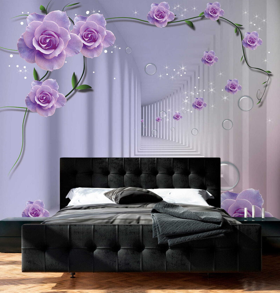 Lila rozen langs dieptegang — interieur 1