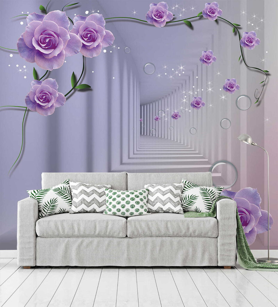 Lila rozen langs dieptegang — interieur 3