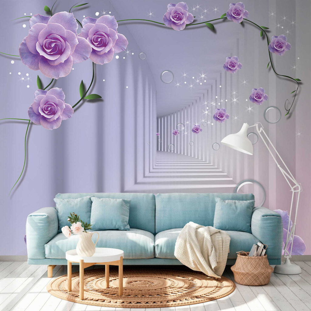 Lila rozen langs dieptegang — interieur 4