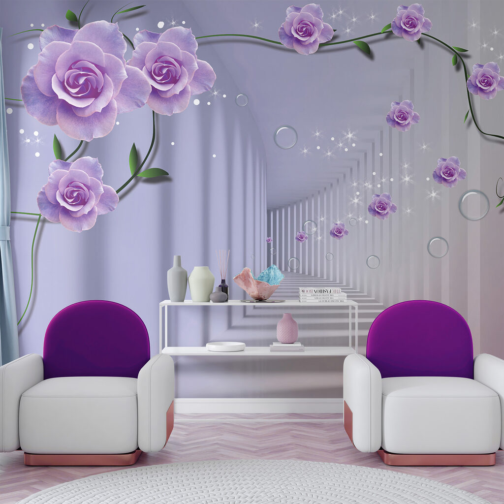 Lila rozen langs dieptegang — interieur 5