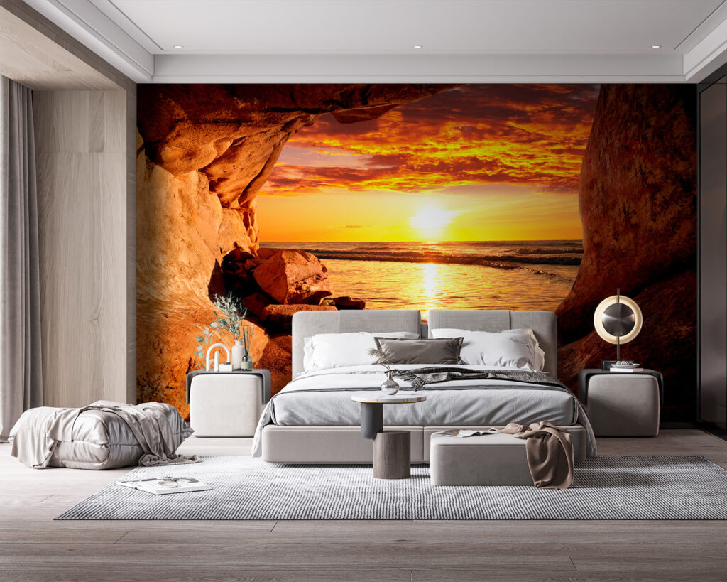 Avondzon door een zeegrot — interieur 1