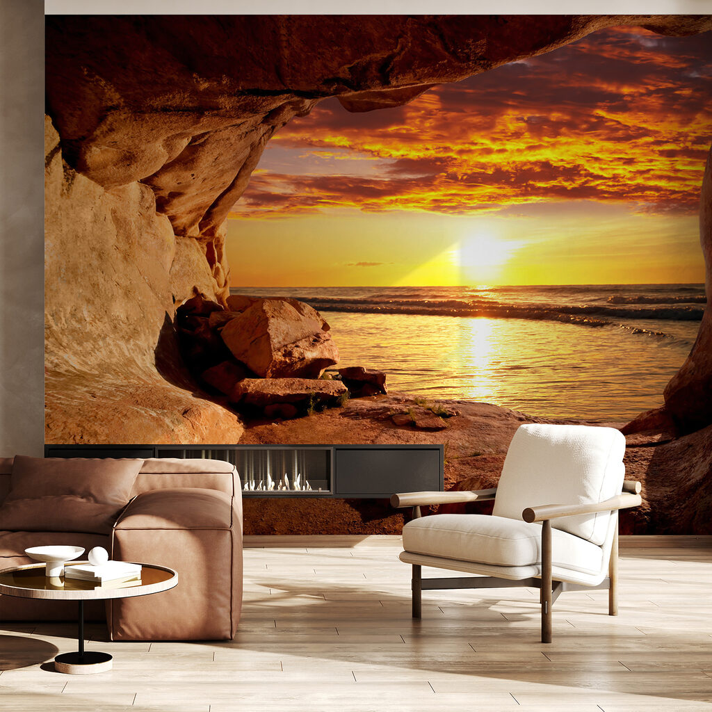 Avondzon door een zeegrot — interieur 12