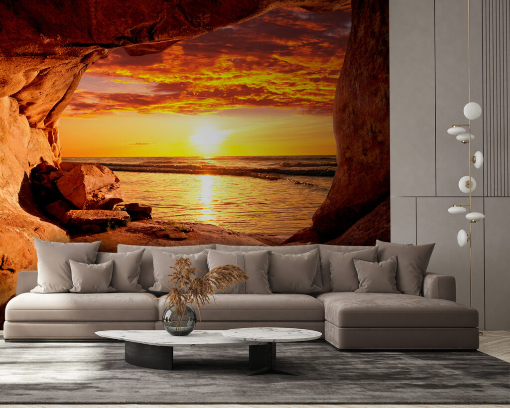 Avondzon door een zeegrot — interieur 9