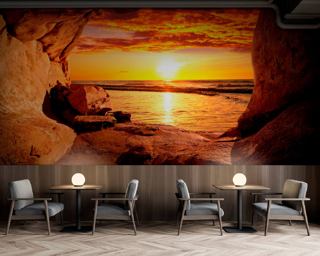 Avondzon door een zeegrot — interieur 10