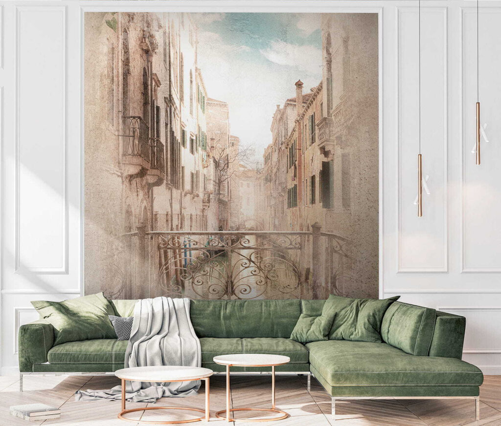 Stadsbalkon in oude aquarel — interieur 2
