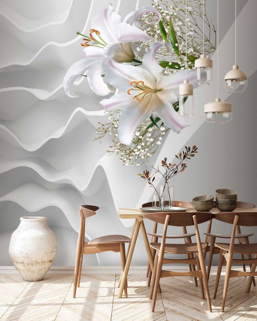 Elegante lelies te midden van zachte rondingen — interieur 9