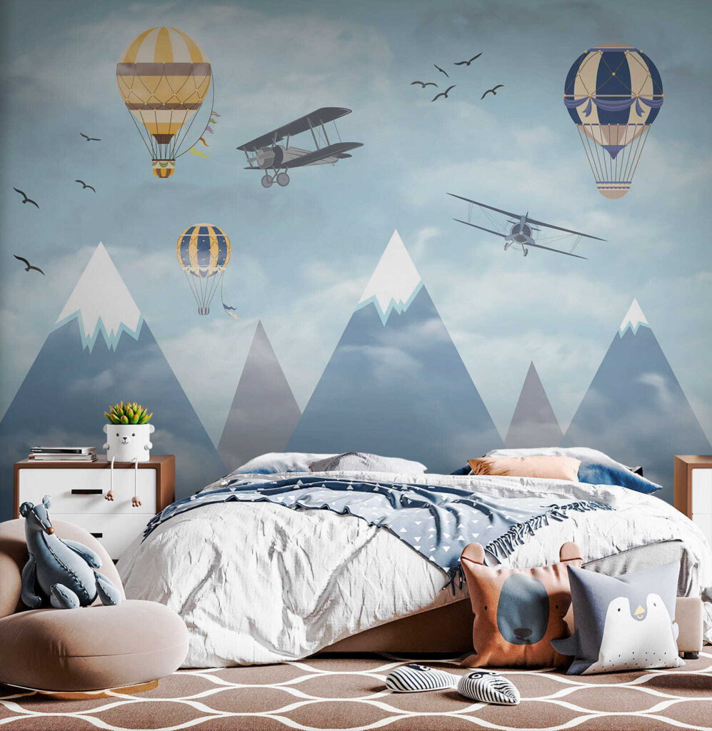 Groep vliegtuigen vliegend in de lucht — interieur 9