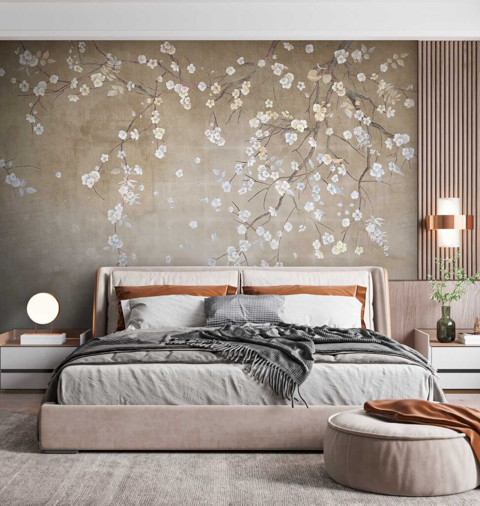 Witte bloesem dwarrelt neer — interieur 4