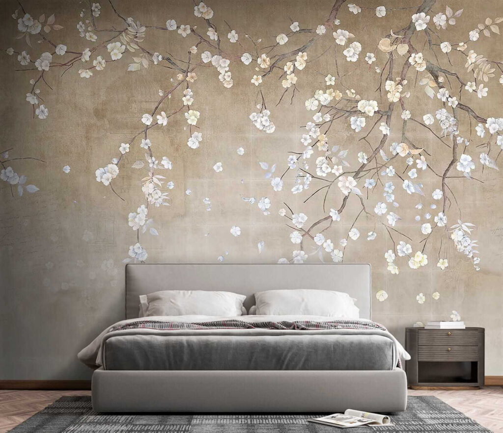 Witte bloesem dwarrelt neer — interieur 5