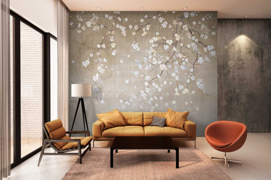 Witte bloesem dwarrelt neer — interieur 7