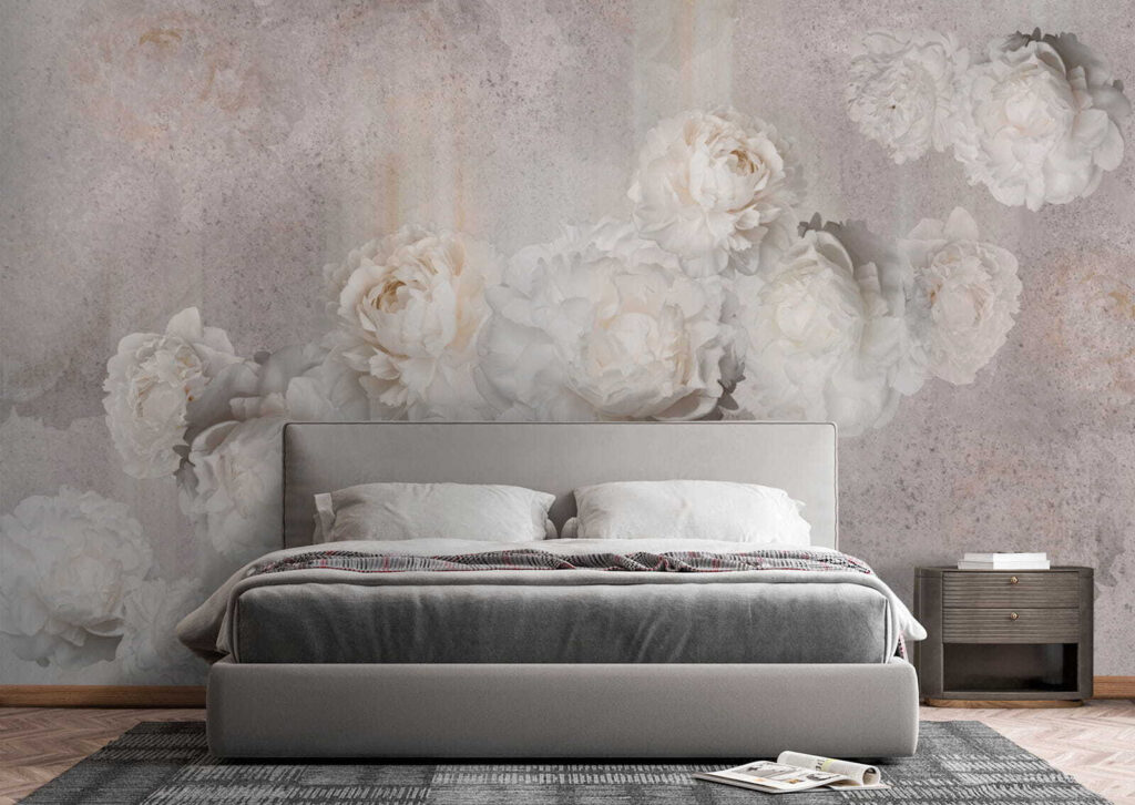 Bleke rozen op grijs — interieur 2