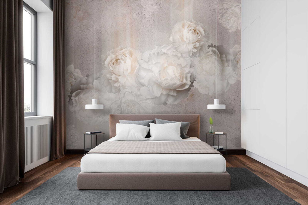 Bleke rozen op grijs — interieur 3