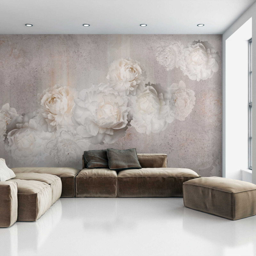Bleke rozen op grijs — interieur 5