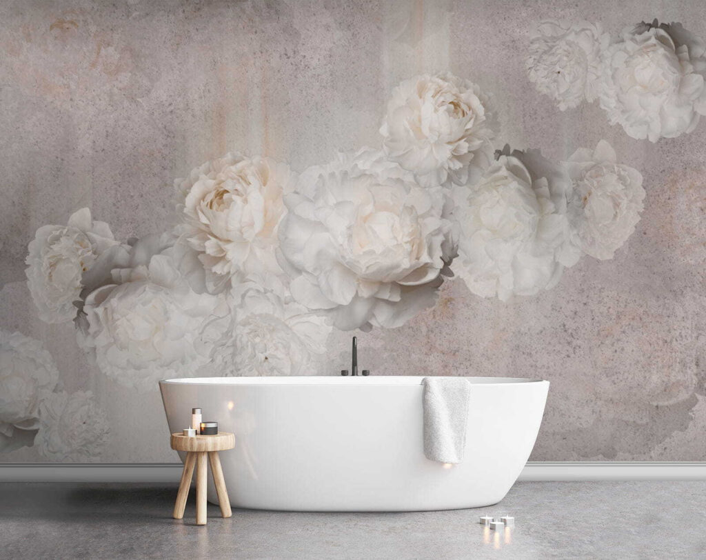 Bleke rozen op grijs — interieur 9