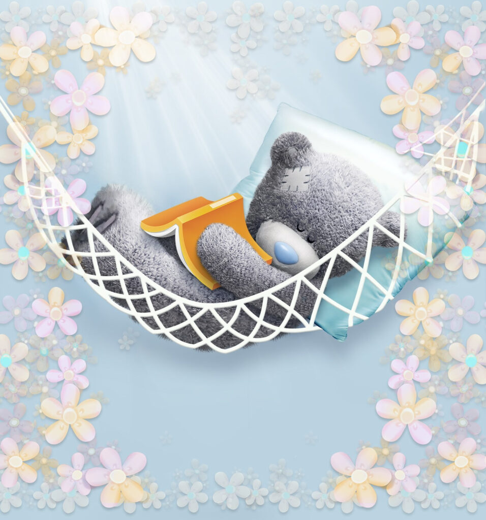 Koala leest in hangmat — volledig ontwerp