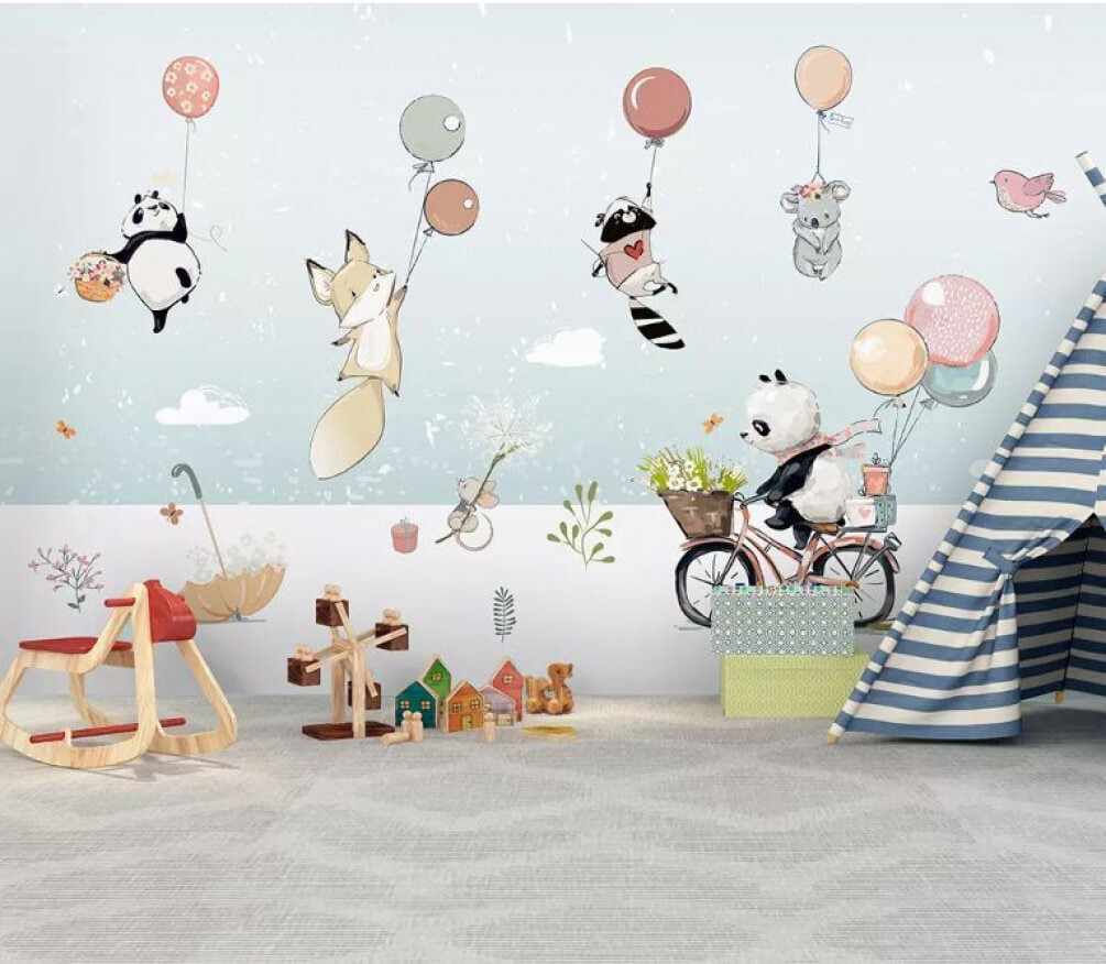 Dieren zweven boven fietstocht — interieur 1