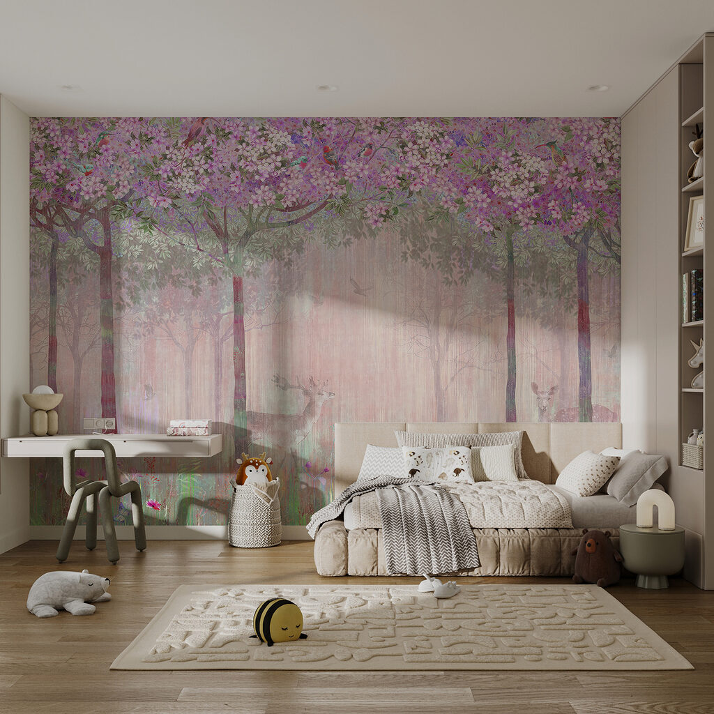 Hert in een bloesembos — interieur 1