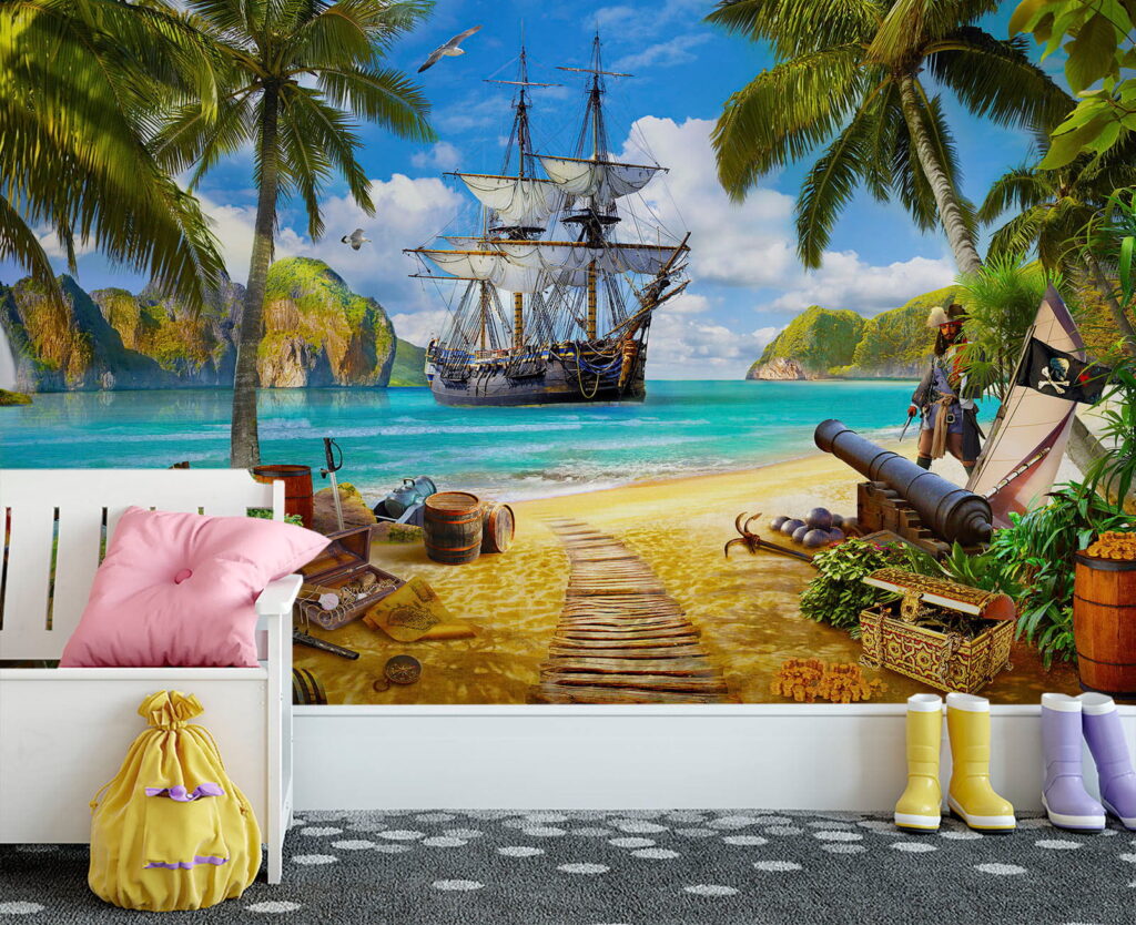 Piratenschip bij een palmstrand — interieur 10