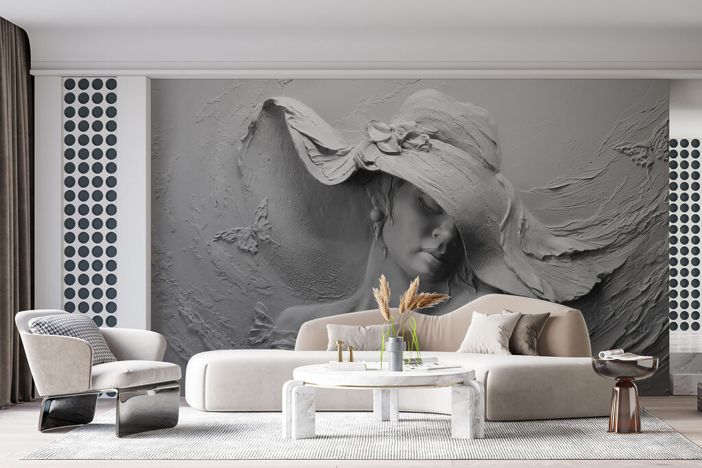 Vrouw met golvende hoed — interieur 5