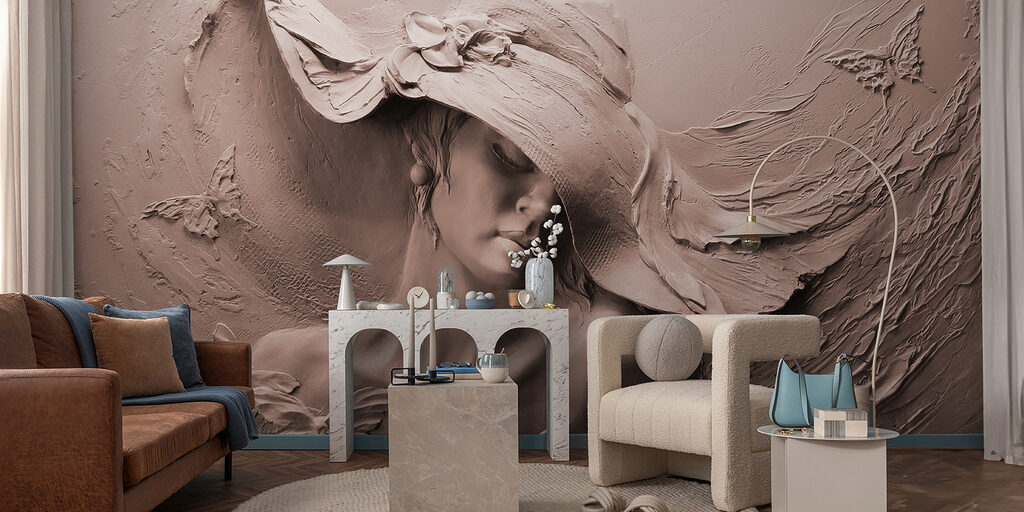 Vrouw met golvende hoed — interieur 1
