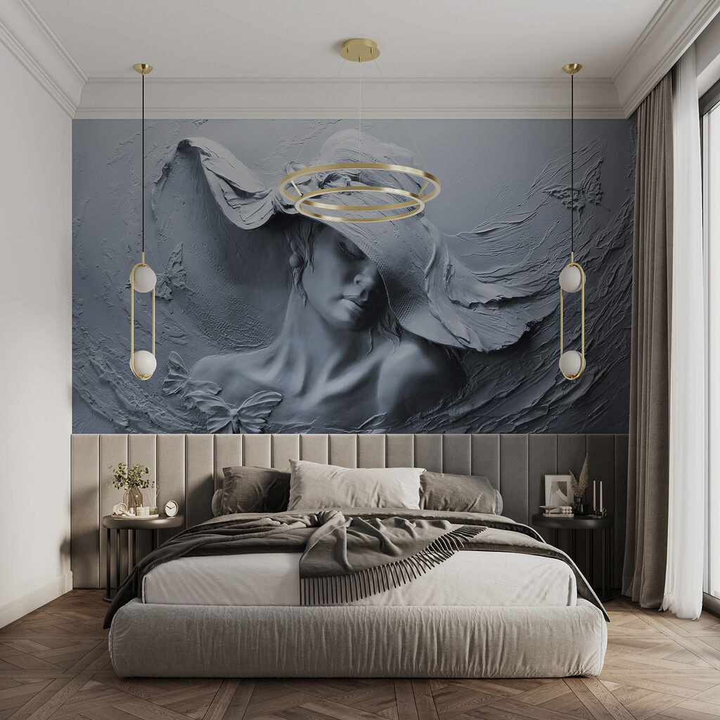 Vrouw met golvende hoed — interieur 1