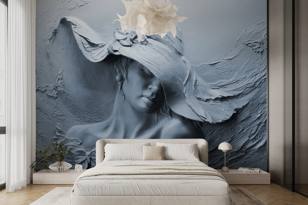 Vrouw met golvende hoed — interieur 2