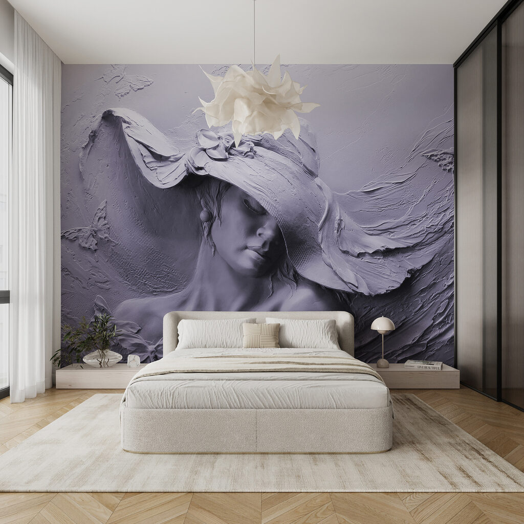 Vrouw met golvende hoed — interieur 1