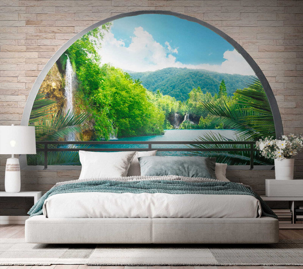 Rivier achter ronde muurboog — interieur 2