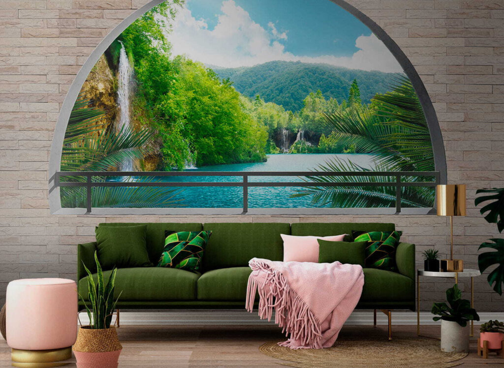 Rivier achter ronde muurboog — interieur 6
