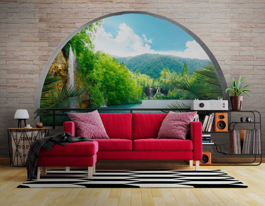 Rivier achter ronde muurboog — interieur 7