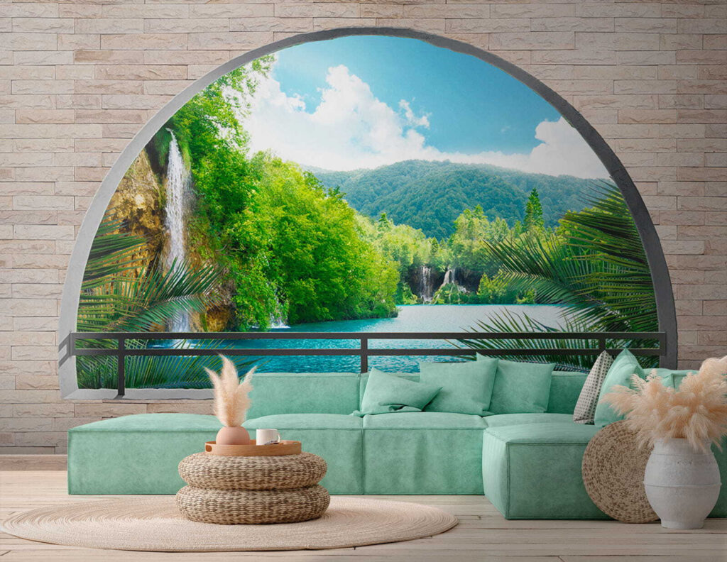 Rivier achter ronde muurboog — interieur 8