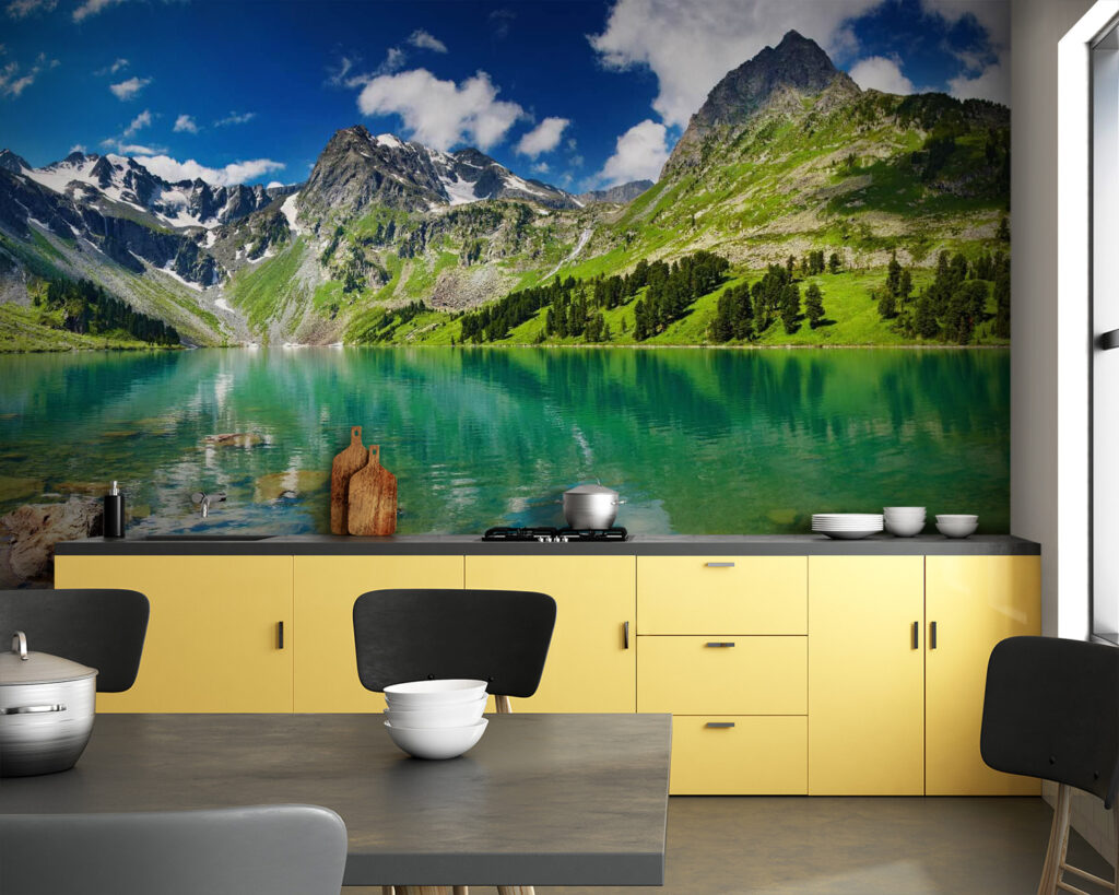 Berggroen weerspiegelt in turkoois — interieur 5